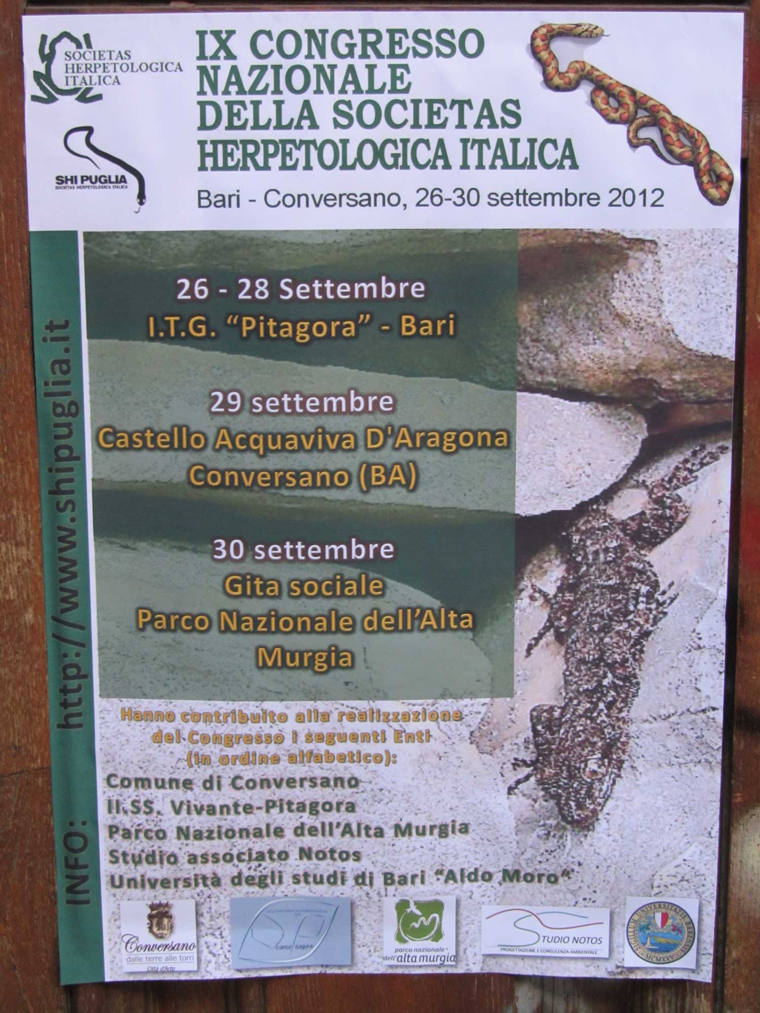Congresso Societas Herpetologica Italica a Bari